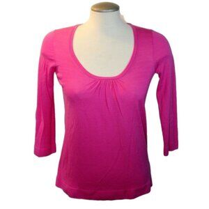 J Crew Womens Merino Wool Pink Thin Knit Sweater Base Layer XS Soft Lightweight